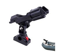 kivrimlarv Fishing Pole Bracket - Kayak Rod Support, Marine Stand for Trolling, Rail Mount with Locking Ring, Boat Accessories Side Base, Saltwater Vessel Tool For Deck Pontoon
