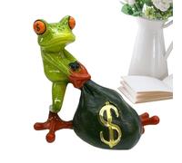 kivrimlarv Frog Ornament | Charm Wealth Frog Decor, Resin Frog Garden Statue, Creative Frog Dollar Sign Money Ornament, Fortune Home Decor, Frog Figurine For Prosperity, Good Luck Frog Statue,