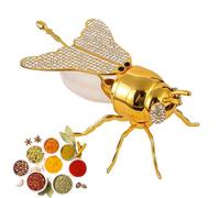 kivrimlarv Honey Container - Bee Shaped Transparent Jar with Spoon, Decorative Kitchen Gadget for Breakfast, Food Prep, Baking, Cake, Holiday, Birthday Party, Flour, Sugar, Tea, Salt Storage