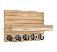 kivrimlarv Key Hanger, Wooden Key Ring Hanger Racks, Rustic Mail Sorter Organizer, Wall Mounted Key Ring Hanger, Key Ring Hanger with Shelf, Key Hanger for Hallway, Wall, Kitchen, Room