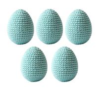 kivrimlarv Knitted Easter Eggs - 5 Pieces Spring Party Favors, Pastel Colored Knitted Eggs for Vase Wreath Garland, Decorative Home Dining Workplace, Fun Celebration And Party Accent