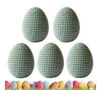 kivrimlarv Knitted Easter Eggs - 5 Pieces Spring Party Favors, Pastel Colored Knitted Eggs for Vase Wreath Garland, Decorative Home Dining Workplace, Fun Celebration And Party Accent