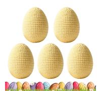 kivrimlarv Knitted Easter Eggs - 5 Pieces Spring Party Favors, Pastel Colored Knitted Eggs for Vase Wreath Garland, Decorative Home Dining Workplace, Fun Celebration And Party Accent