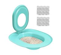 kivrimlarv Modern Cat Toilet Kit, Reusable Potty Training Seat, Non Stick Trainer with Leakproof and Sturdy Design for Bathroom Apartment or House Use, 15.35x14.37 Inches