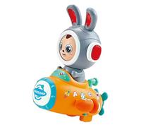kivrimlarv Musical Rabbit Light Up Toy, Singing Face-Changing Animal Car, Interactive Lighted Bunny Vehicle, Early Learning Entertainment, Colorful Sound & Light Effects, Abs Material