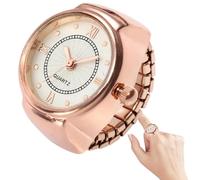 kivrimlarv Orologio ad anello dal design elegante, orologio rotondo dal design creativo, accessorio casual alla moda, orologio decorativo unico per feste e celebrazioni, uomini e donne, Oro rosa,