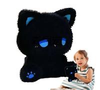 kivrimlarv Plush Cat Toy, Stuffed Kitten Pillow, Decorative Cuddle Doll, Ultra Soft Texture Skin Safe Material Medium Size Gray for Bedroom and Living Room Décor, 3.94x3.94x5.91 Inches