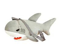 kivrimlarv Shark Plush Backpack, Cartoon Shark School Bag, Soft Aesthetic Bookbag, Fun Kindergarten Decor, Perfect for Boys & Girls, Kids' Travel & School Accessory, 11.81x7.87in