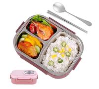 kivrimlarv Stainless Steel Lunch Box - Leakproof Container for School Meals | Lid with 3 Compartments, Reusable Food Storage for Office Kids Students Road Trips Camping Fitness Outdoors
