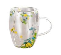 Kivrimlarv Tazze da Tè in Vetro a Doppia Parete Con Fiori Secchi - Elegante e Unica per Servire