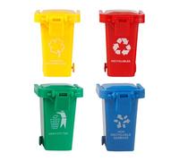kivrimlarv Tiny Recycle Bin Desk, Miniature Garbage Classification Toy Kids, Creative Desk Organizer with Lid and Wheels, Perfect Home and Use, Unique Desktop Trash Can Fun and Functional Decor