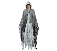 kivrimlarv White Halloween Cloak, Unisex Scary Costume Cape, Adult Halloween Cloak, White Mesh Cloak For Parties, Halloween Dress-up Cape, Spooky Ghost Cloak For Adults