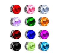 kivrimlarv Wine Glass Charm - 12pcs Crystal Magnetic Identifier Tags | Stemless Wine Markers Graduation and Holiday Decoration for Valentine’s, Party, Cocktail, Champagne, Easter, Halloween