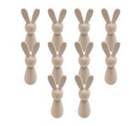 kivrimlarv Wooden Bunny Peg Dolls - 10 Pieces Animal Figurines, Easter Peg Doll Decorations for Party Crafts Holiday Projects, Home Art Office Bedroom DIY Creative Craft Supplies Fun Gift