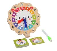 kivrimlarv Wooden Learning Clock for Kids, Colorful Wooden Clock Model, Preschool Teaching Clock Toys, Lion Shaped Teaching Clocks 6.61x7.28 Inches for Kids Over 3 Years Old, Home, Kindergarten
