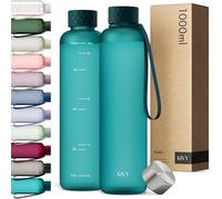 KIVY Borraccia 1 litro - Antigoccia e Antiurto - Perfetta per Sport, Scuola e Ufficio - Borraccia Palestra - Bottiglia 1 Litro - Bottiglia Acqua - Plastica Borracce Sportiva 1l - Senza BPA - Verde