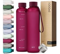 KIVY Borraccia 1 litro - Antigoccia e Antiurto - Perfetta per Sport, Scuola e Ufficio - Borraccia Palestra - Bottiglia 1 Litro - Bottiglia Acqua - Plastica Borracce Sportiva 1l - Senza BPA - Rosso
