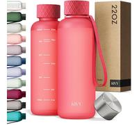 KIVY Borraccia 650ml - Antigoccia e Antiurto - Perfetta per Sport, Scuola e Ufficio - Borraccia Palestra piccola - Bottiglia - Bottiglia Acqua - Plastica Borracce Sportiva - Senza BPA - Corallo