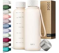KIVY Borraccia 650ml - Antigoccia e Antiurto - Perfetta per Sport, Scuola e Ufficio - Borraccia Palestra piccola - Bottiglia - Bottiglia Acqua - Plastica Borracce Sportiva - Senza BPA - Crema