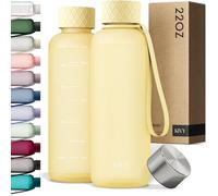 KIVY Borraccia 650ml - Antigoccia e Antiurto - Perfetta per Sport, Scuola e Ufficio - Borraccia Palestra piccola - Bottiglia - Bottiglia Acqua - Plastica Borracce Sportiva - Senza BPA - Giallo