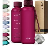 KIVY Borraccia 650ml - Antigoccia e Antiurto - Perfetta per Sport, Scuola e Ufficio - Borraccia Palestra piccola - Bottiglia - Bottiglia Acqua - Plastica Borracce Sportiva - Senza BPA - Rosso