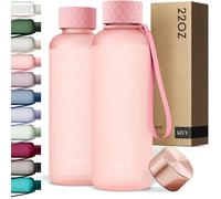 KIVY Borraccia 650ml - Antigoccia e Antiurto - Perfetta per Sport, Scuola e Ufficio - Borraccia Palestra piccola - Bottiglia - Bottiglia Acqua - Plastica Borracce Sportiva - Senza BPA - Rosa