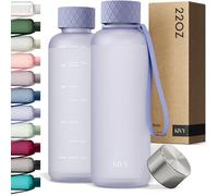 KIVY Borraccia 650ml - Antigoccia e Antiurto - Perfetta per Sport, Scuola e Ufficio - Borraccia Palestra piccola - Bottiglia - Bottiglia Acqua - Plastica Borracce Sportiva - Senza BPA - Blu