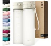 KIVY Borraccia con coperchio flip (bianco oro, 1000 ml)