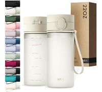 KIVY Borraccia con coperchio flip (bianco oro, 650 ml)