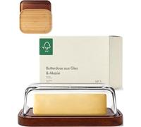 KIVY Burriera in vetro con coperchio ermetico per burro delicato - senza BPA