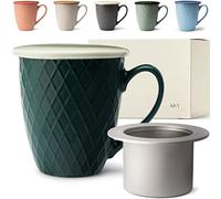 KIVY Grande tazza da tè XXL con coperchio e colino - 650 ml