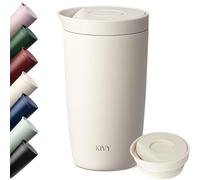 KIVY Tazza Termica 350ml [BICCHIERE CAFFÈ DA ASPORTO] - Thermos in Acciaio Inox Per Caffè o Tè - Bicchiere Termico Da Viaggio - Bicchiere da Caffè Lavabile in Lavastoviglie e Antigoccia - Bianco