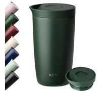 KIVY Tazza Termica 350ml [BICCHIERE CAFFÈ DA ASPORTO] - Thermos in Acciaio Inox Per Caffè o Tè - Bicchiere Termico Da Viaggio - Bicchiere da Caffè Lavabile in Lavastoviglie e Antigoccia - Verde