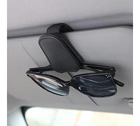 KIWEN Porta Occhiali da Sole per Visiera Parasole Auto, Clip Magnetica in Pelle per Occhiali, Clip per Auto, Clip per Biglietti e Occhiali, Accessori per Visiera Auto (Nero)