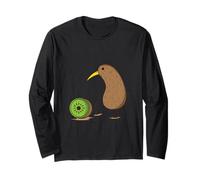 Kiwi Bird con Un Kiwi a fette Maglia a Manica
