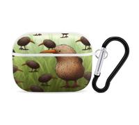 Kiwi Bird - Custodia protettiva antiurto per auricolari Airpods Pro di seconda generazione, con moschettone, anti-caduta, colore bianco