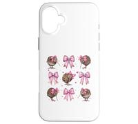 Kiwi Bird Girl Coquette Fiocco Rosa Custodia per iPhone 16 Plus