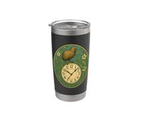 Kiwi Clock Art Nouveau Ornamento Bicchiere termico in acciaio inox doppia parete