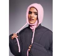 Kiwi & Co - Scaldacollo rosa in maglia soffice effetto lana con lacci One Size