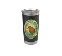 Kiwi e gigli Art Nouveau Bicchiere termico in acciaio inox doppia parete