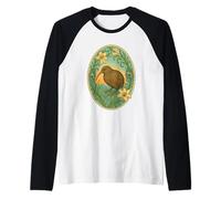 Kiwi e gigli Art Nouveau Maglia con Maniche Raglan