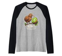Kiwi L'animale e l'uccello della Frutta Nuova Zelanda Maglia con Maniche Raglan