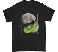 Kiwi Luna Spazio Pianeti Universo Uomo T-Shirt 100% Cotone