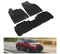 KIWI MASTER Tappetini compatibili per Toyota Highlander 2014-2019 Accessori per tutte le condizioni atmosferiche Fodera anteriore posteriore a 2 file sedile TPE Slush Liner nero PT908-48165-02