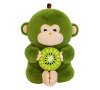 Kiwi Monkey Plush Toy - Cute Green Stuffed Animal | 30cm/11.8in Cartoon Monkey Plush, Soft Sofa Cushion, Home Decor, Kids Bedroom Toy, Hugging Plushs, Birthday Gift, Collectible Animal Plushs for Boys