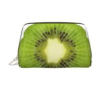 Kiwi Slice - Beauty case da viaggio con scomparti, borsa da toilette portatile per donne, Oro, One Size