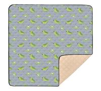 Kiwi - Tappetino da gioco per bambini con disegno di giada, grande, robusto, per far gattonare la pancia e gattonare, per bambini, 127 x 127 cm, colore: verde e grigio