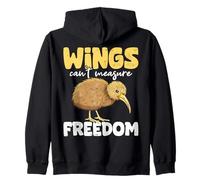 Kiwi Wings Non può misurare la libertà Kiwi Bird Felpa con Cappuccio