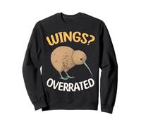 Kiwi Wings Sopravvalutato Umorismo Uccello Senza Volo Felpa