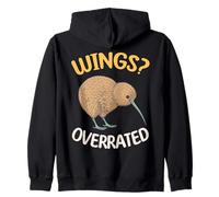 Kiwi Wings Sopravvalutato Umorismo Uccello Senza Volo Felpa con Cappuccio